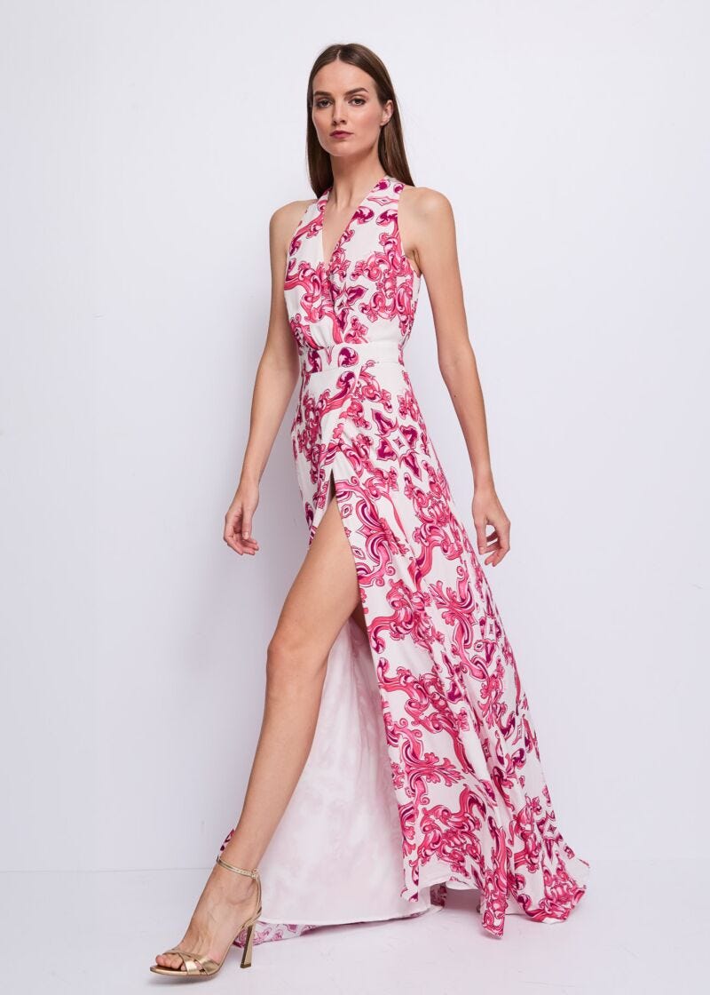 Robe en crêpe imprimé pour femme