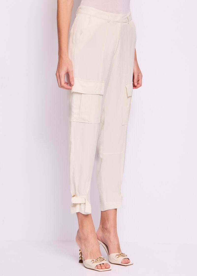 Women's linen-blend trousers