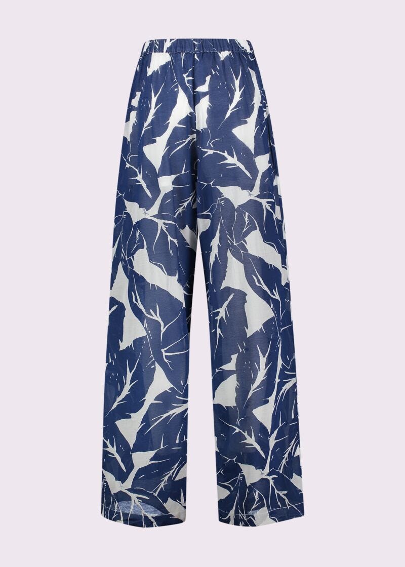 Pantaloni donna con stampa floreale e coulisse