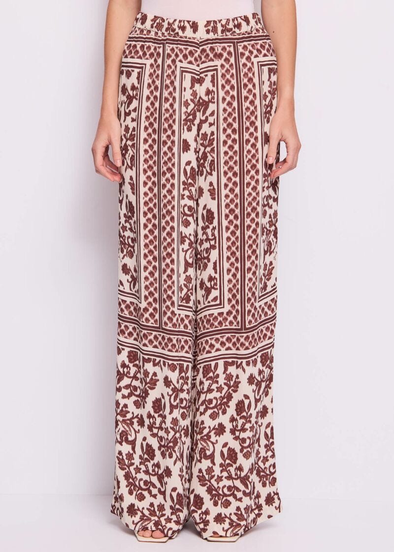 Pantalon en crêpe imprimé pour femme
