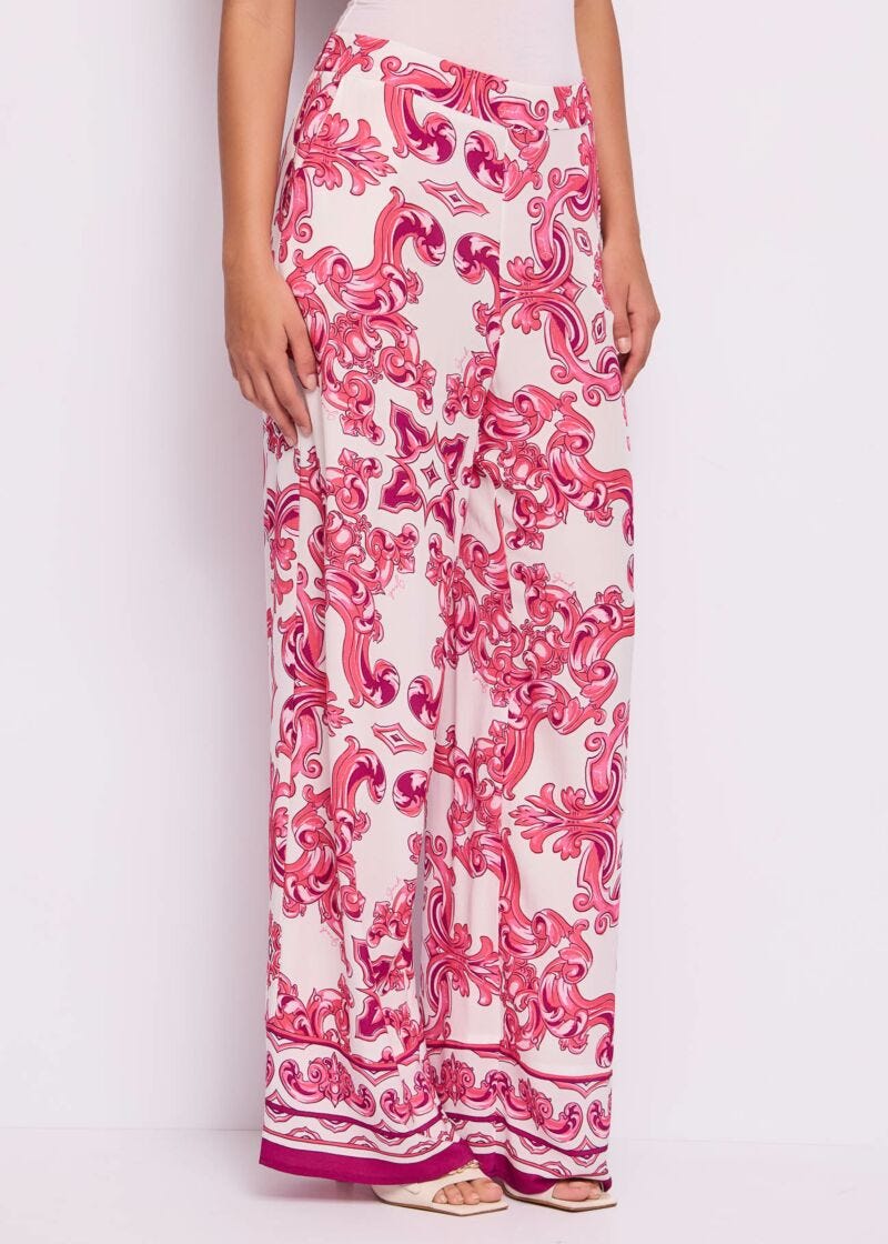 Women's printed crepe trousers