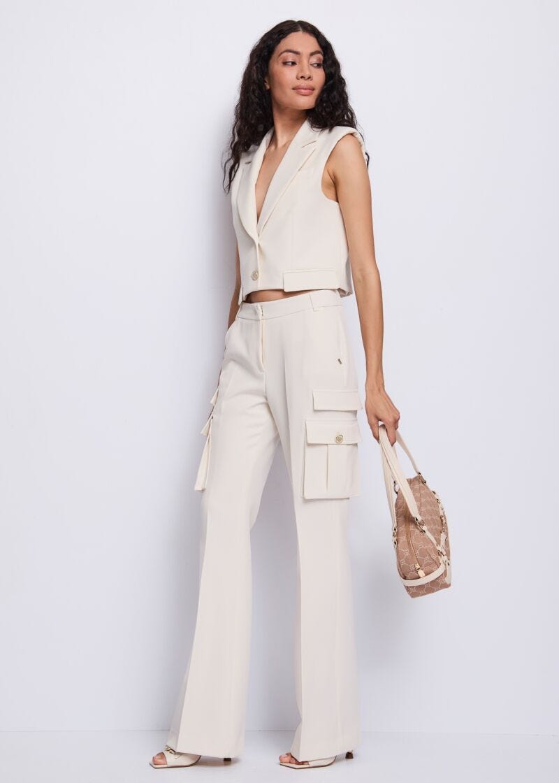 Women's white cargo trousers