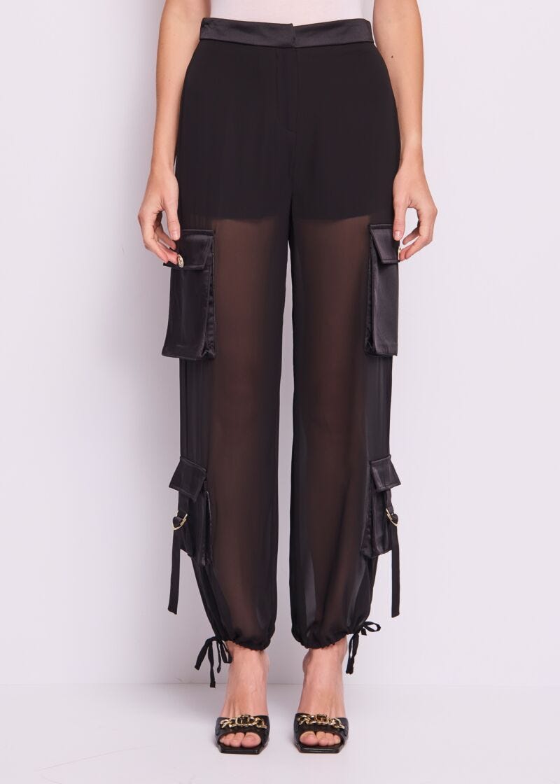 Pantaloni da donna neri cargo