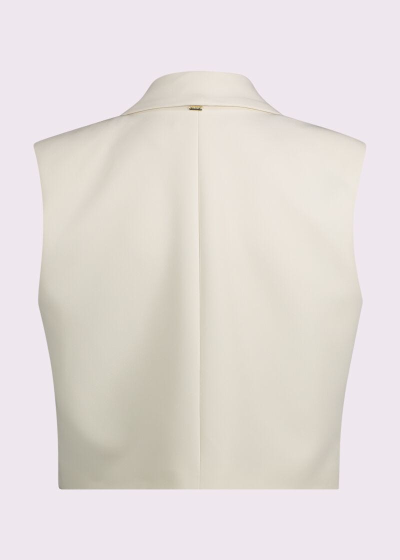 Gilet da donna bianco con revers