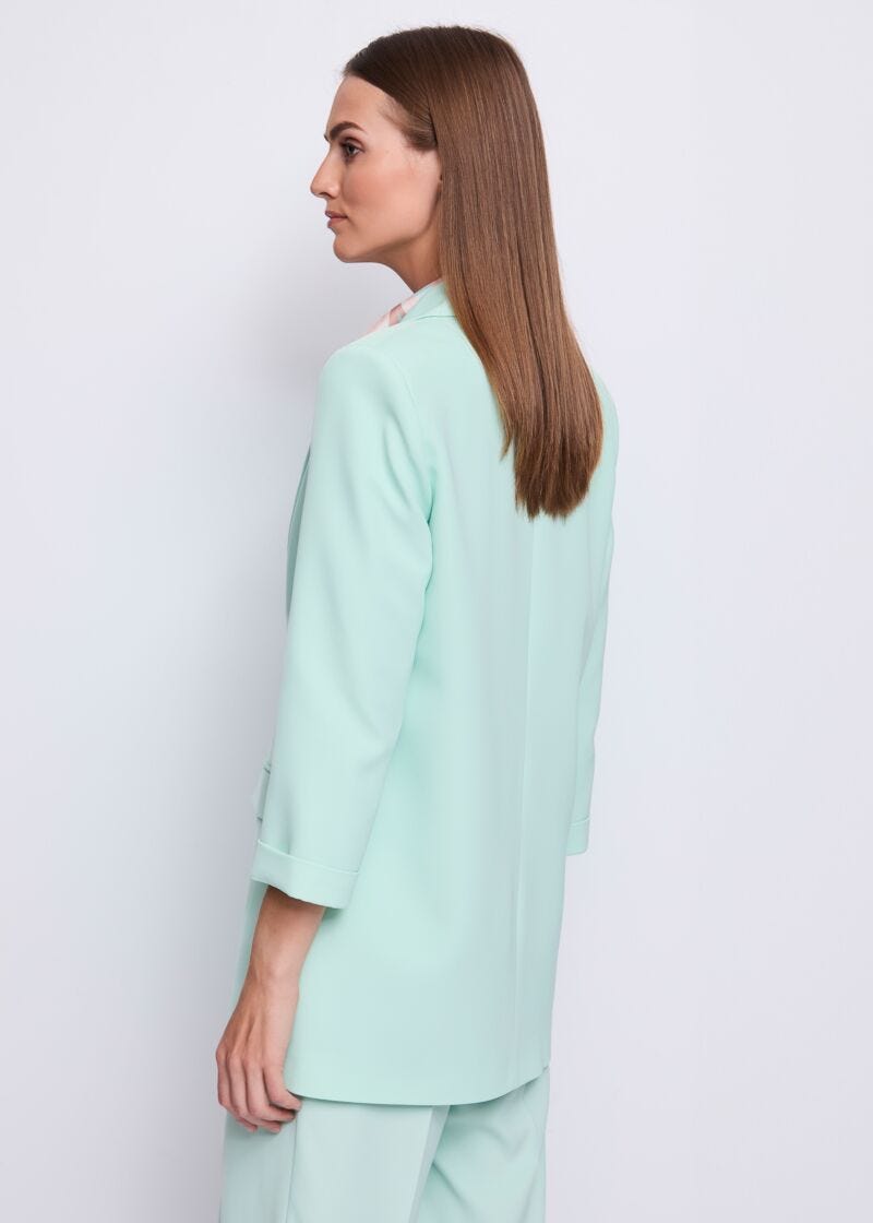 Blazer vert en crêpe cady pour femme