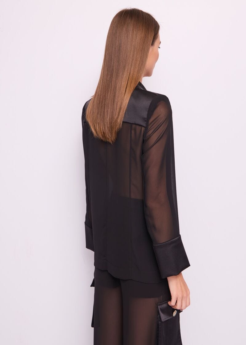 Women's georgette and satin blazer
