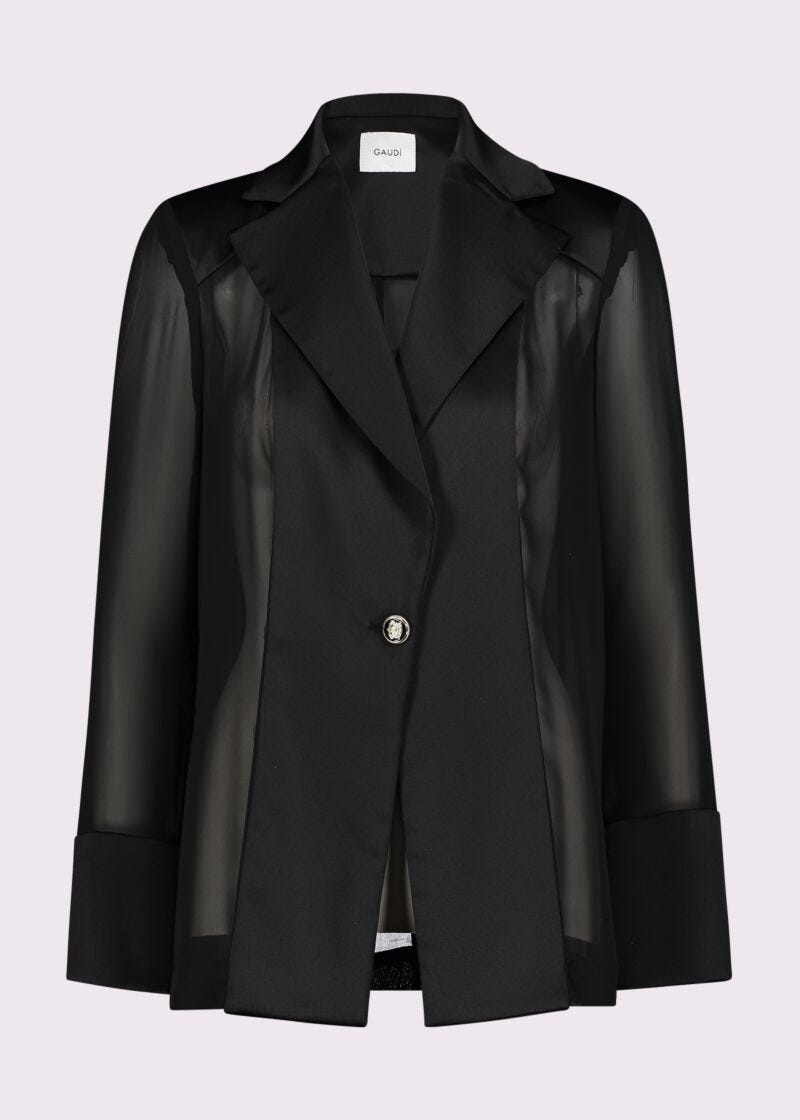Women's georgette and satin blazer