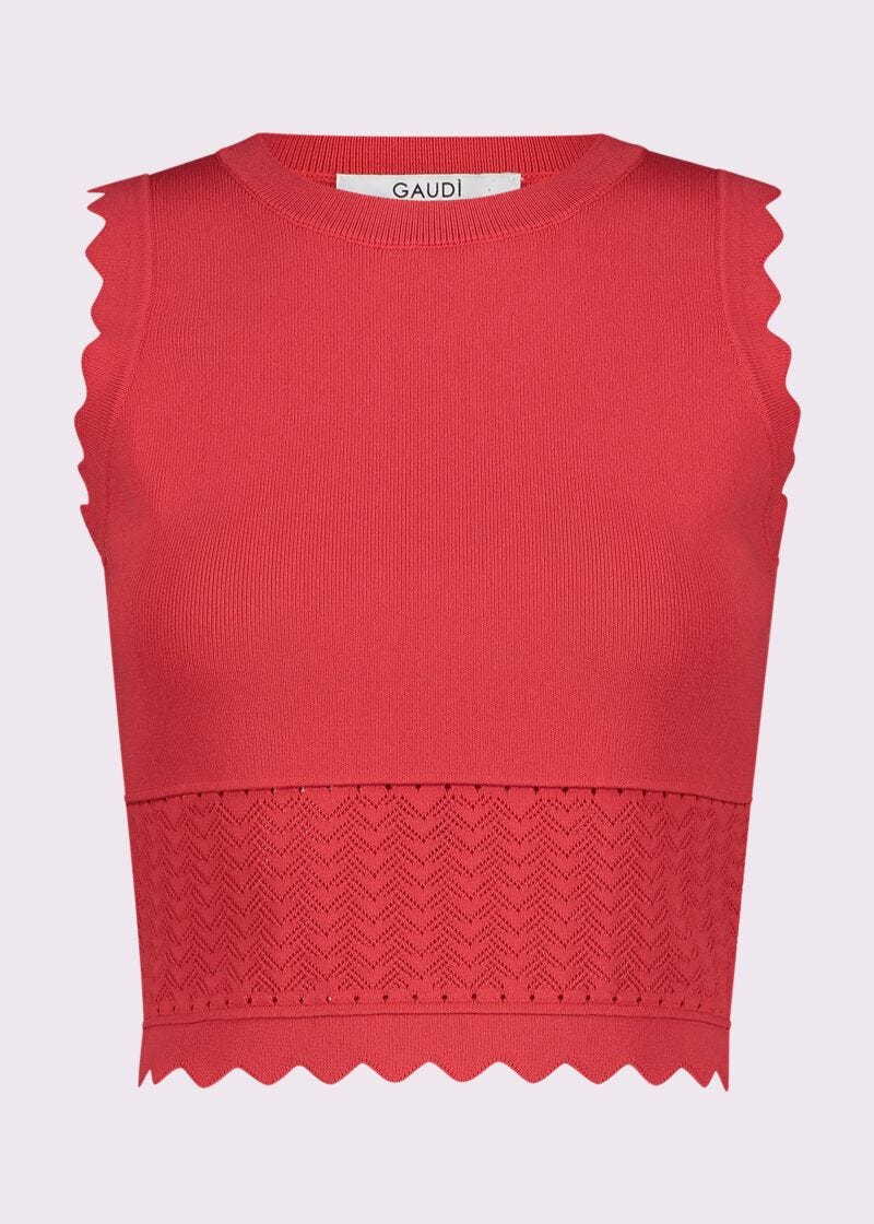 Women's red knit top