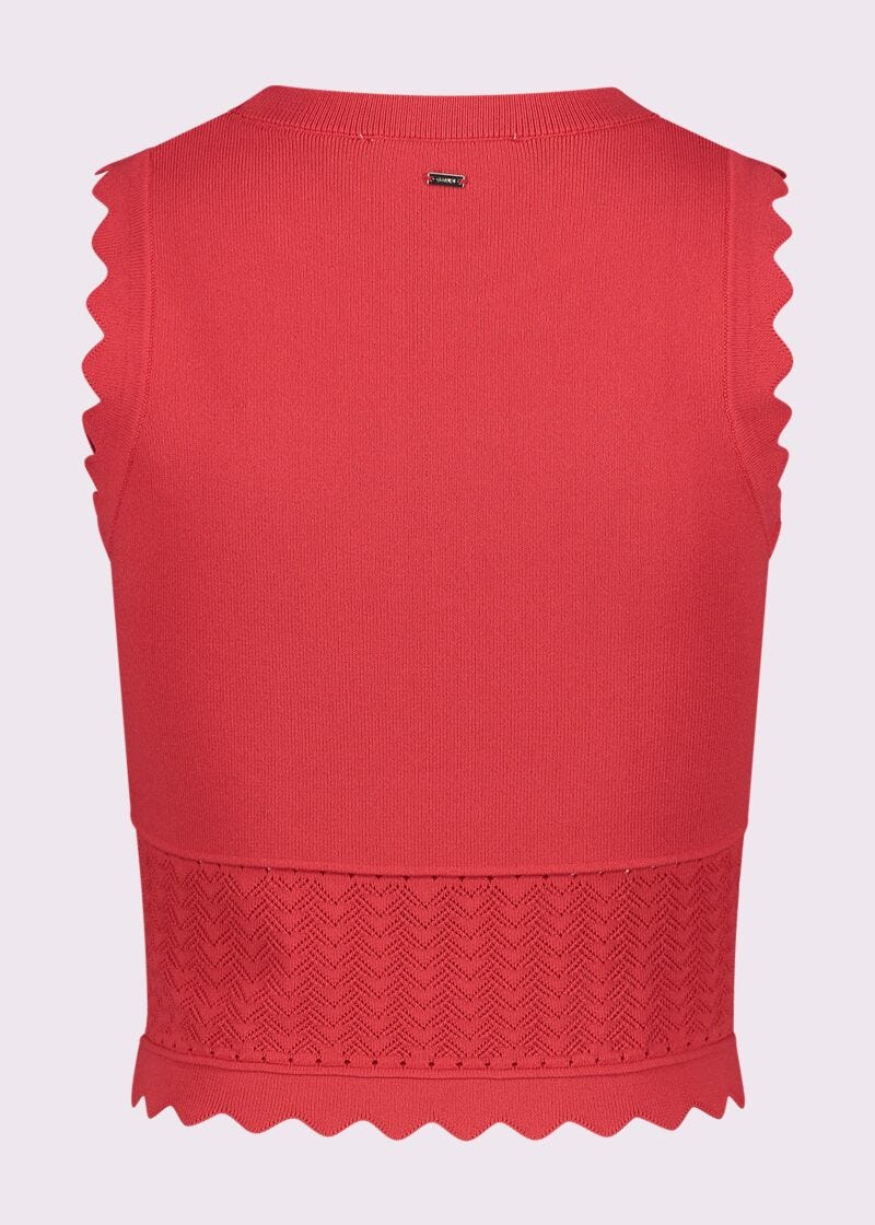 Women's red knit top