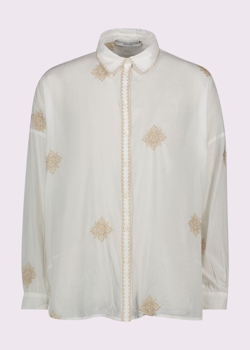 Chemise jaune en coton pour femme
