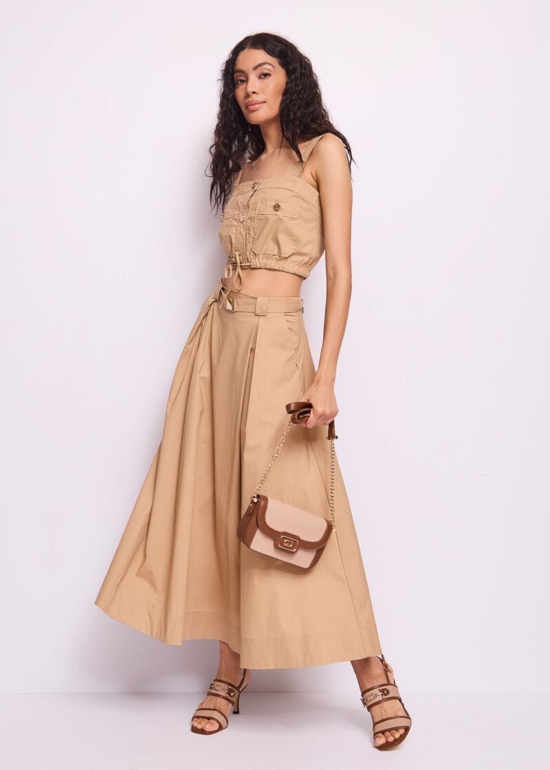 Women's beige cotton top