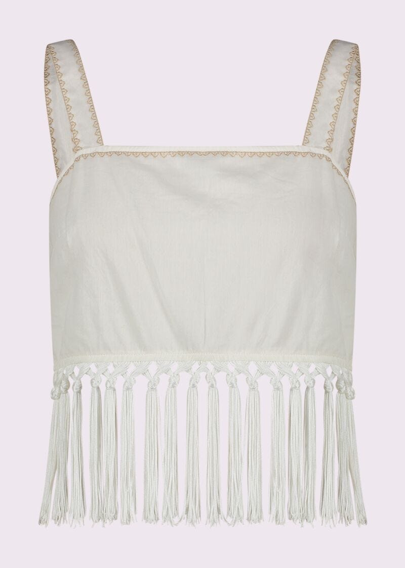 Top blanc en coton pour femme