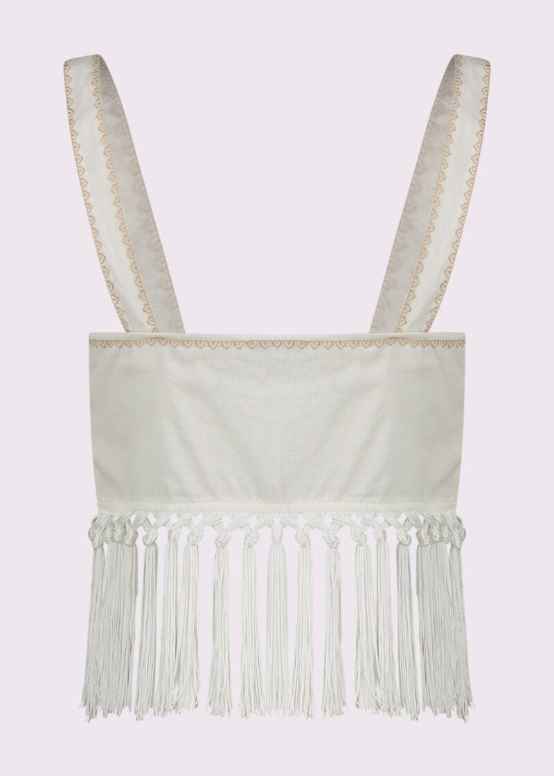 Top blanc en coton pour femme
