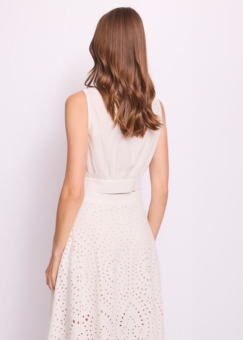Chemise en dentelle et coton pour femme