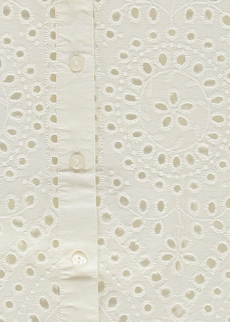 Camicia da donna bianca con maniche a 3/4