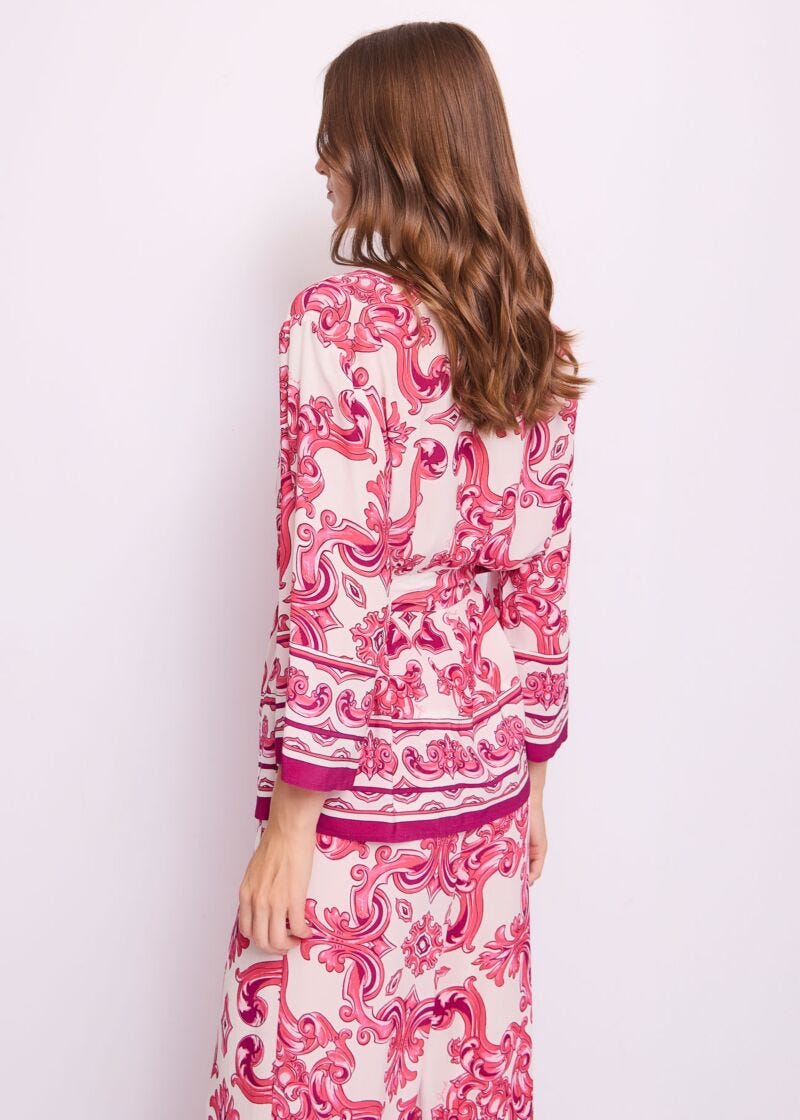 Women's printed crepe jacket