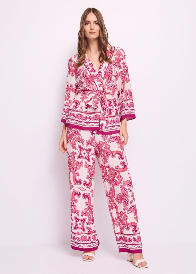 Women's printed crepe jacket