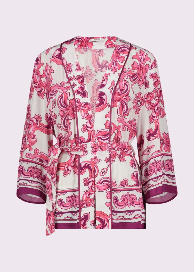 Women's printed crepe jacket