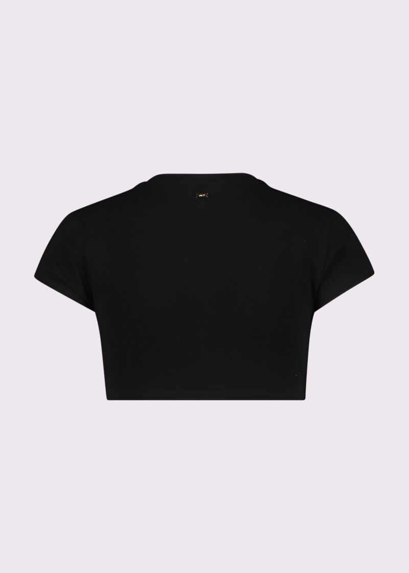 T-shirt noir en coton pour femme