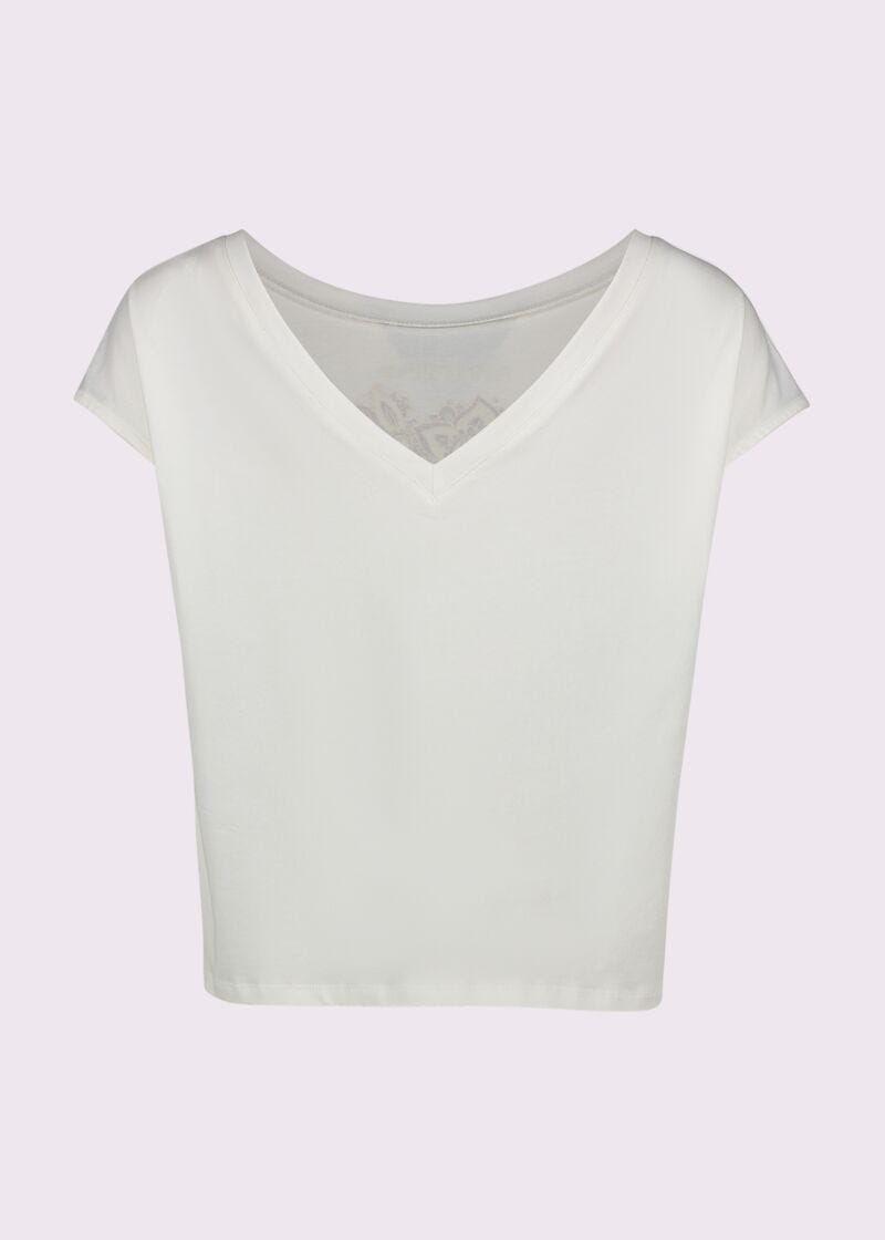 Top da donna bianco con logo