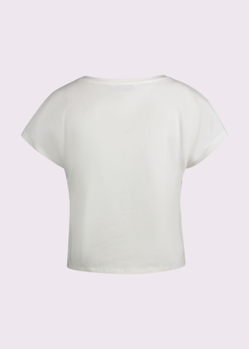 T-shirt blanc en coton pour femme