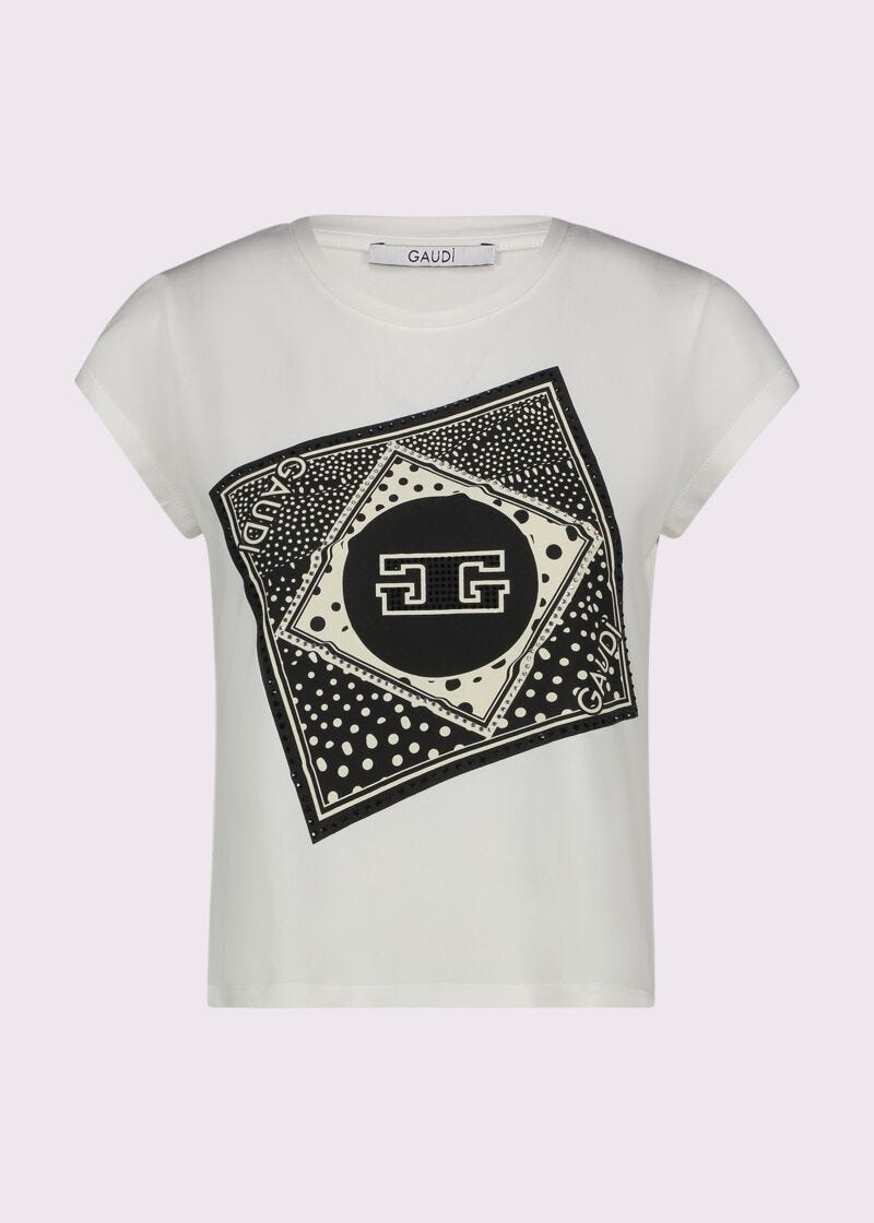 Women's white cotton T-shirt