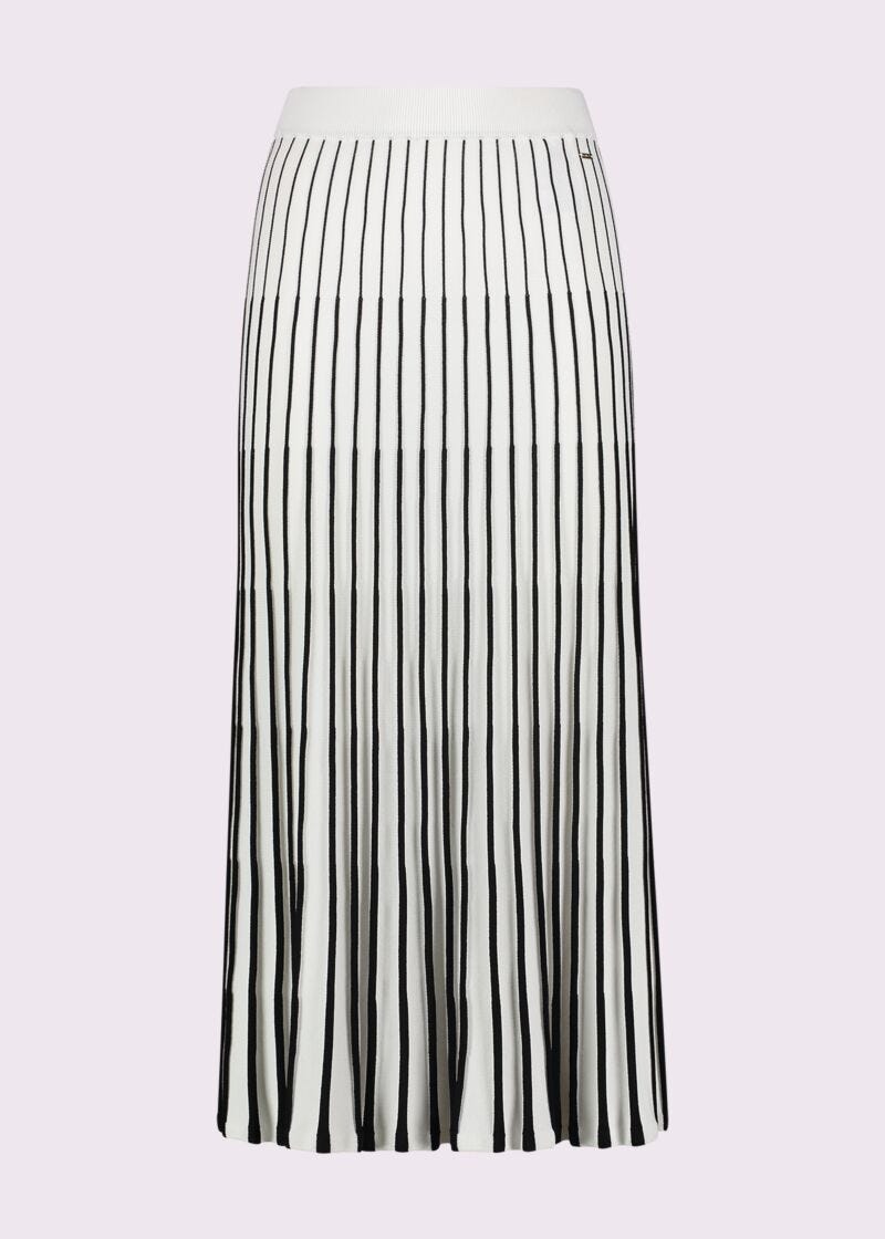 Jupe blanche en maille rayée