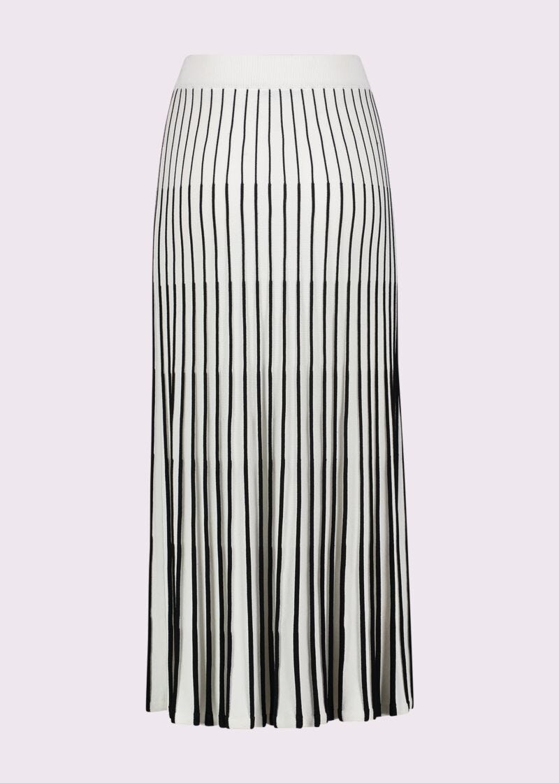 Jupe blanche en maille rayée