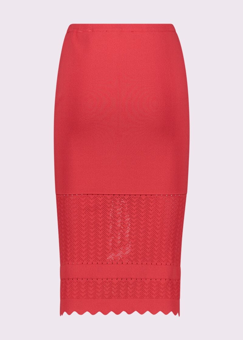 Jupe crayon rouge en maille