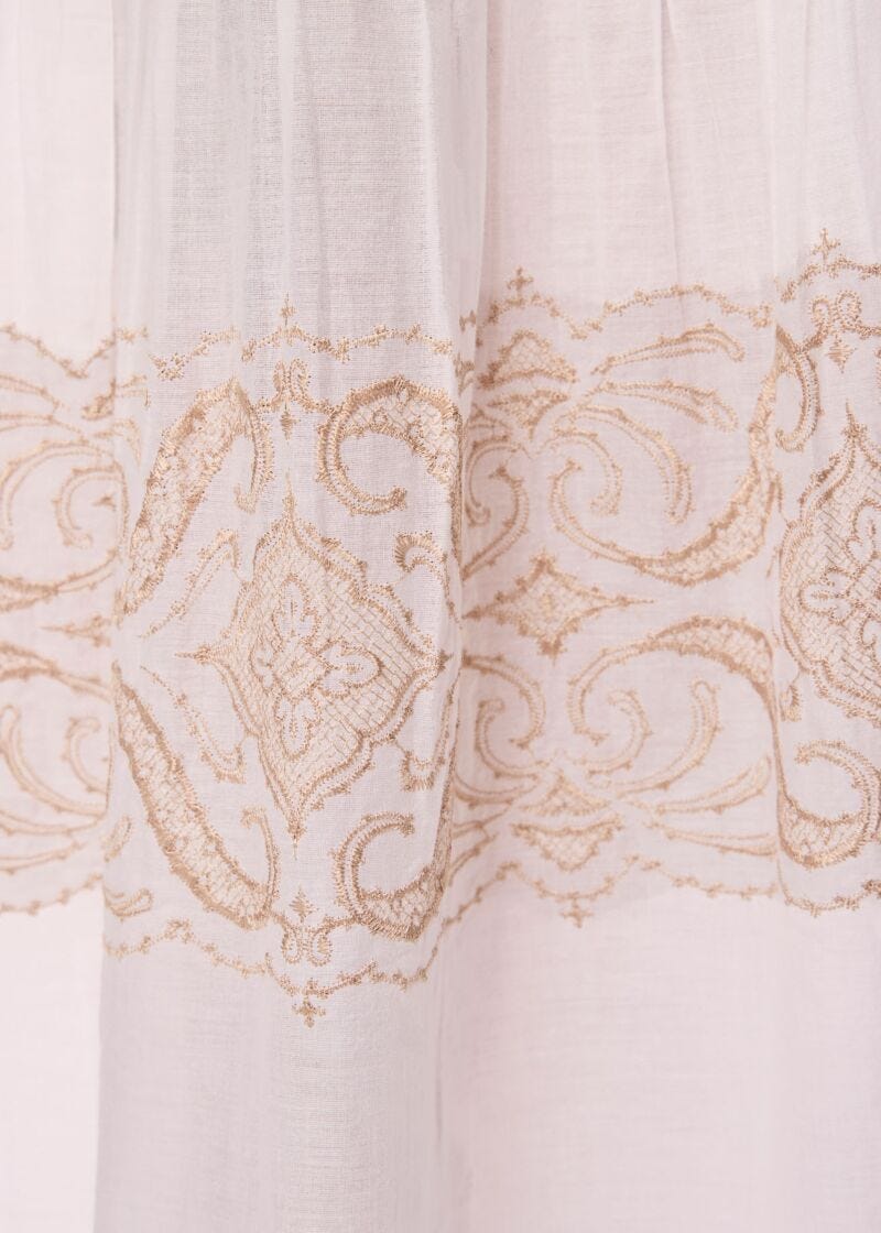 White cotton skirt with embroidery