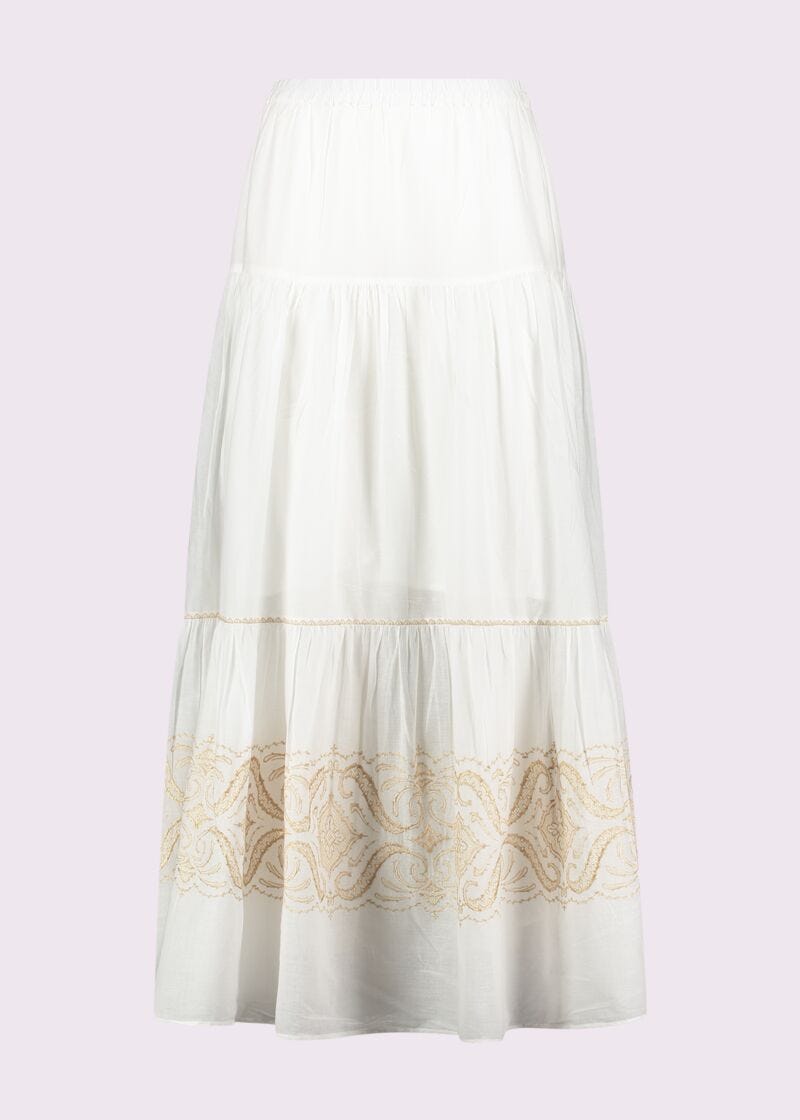 White cotton skirt with embroidery