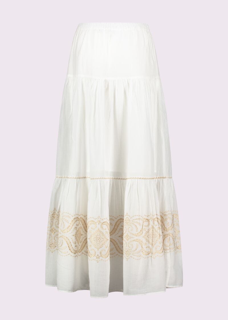 White cotton skirt with embroidery