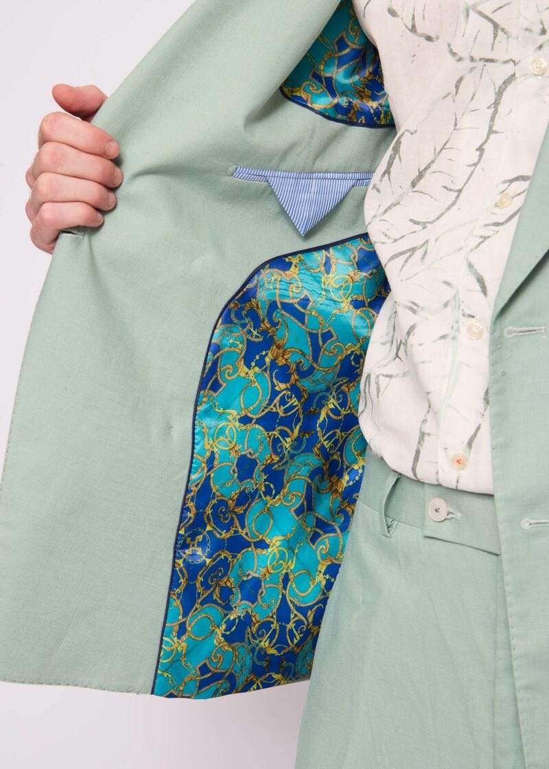 Traje de lino y algodón para hombre