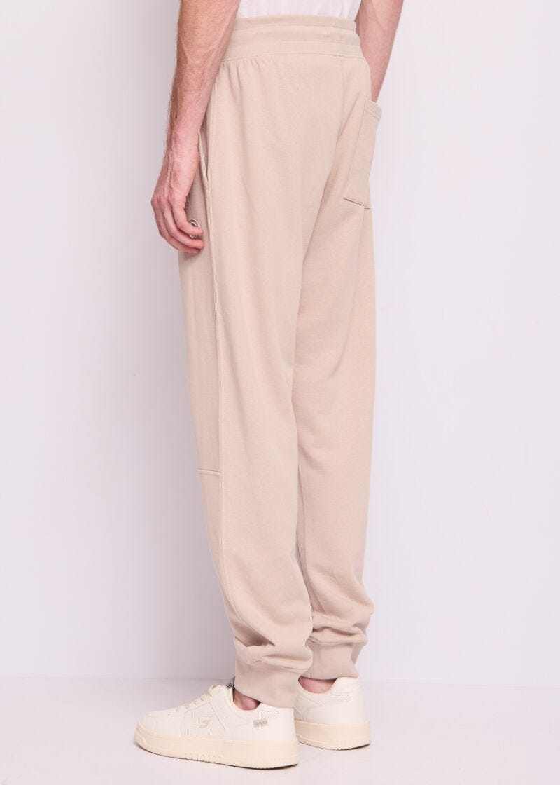 Pantaloni jogging beige in cotone