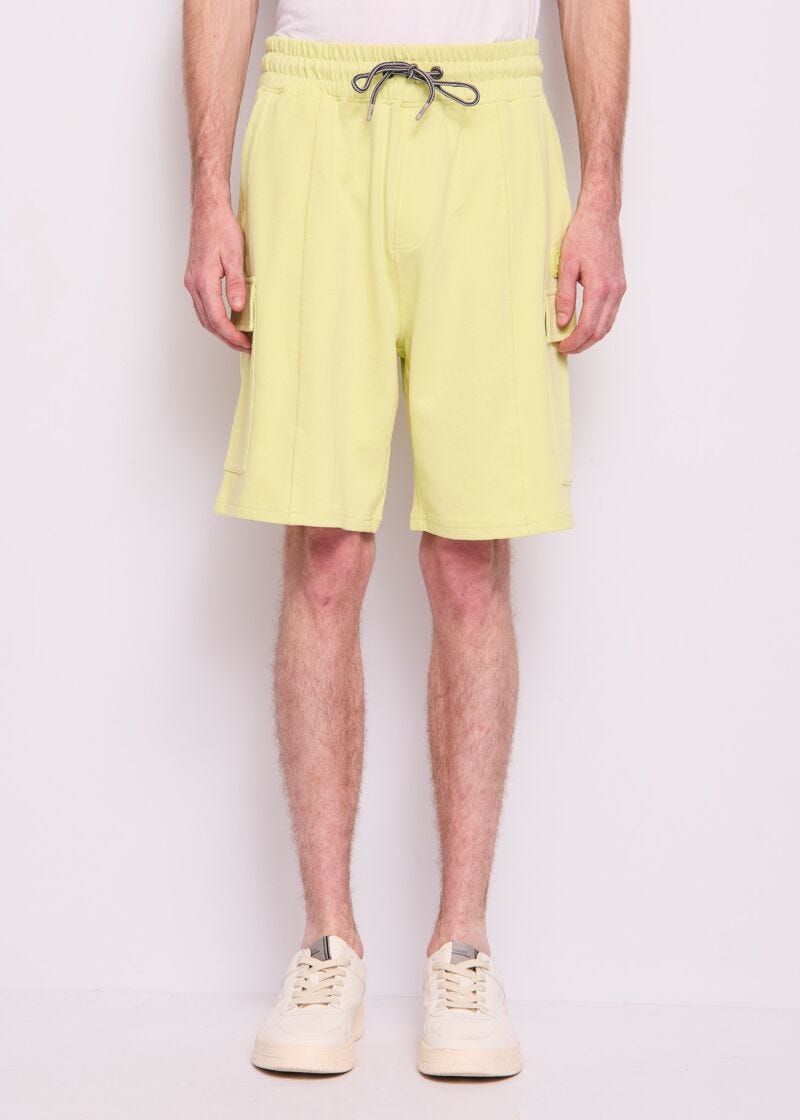 Bermuda giallo in felpa di cotone