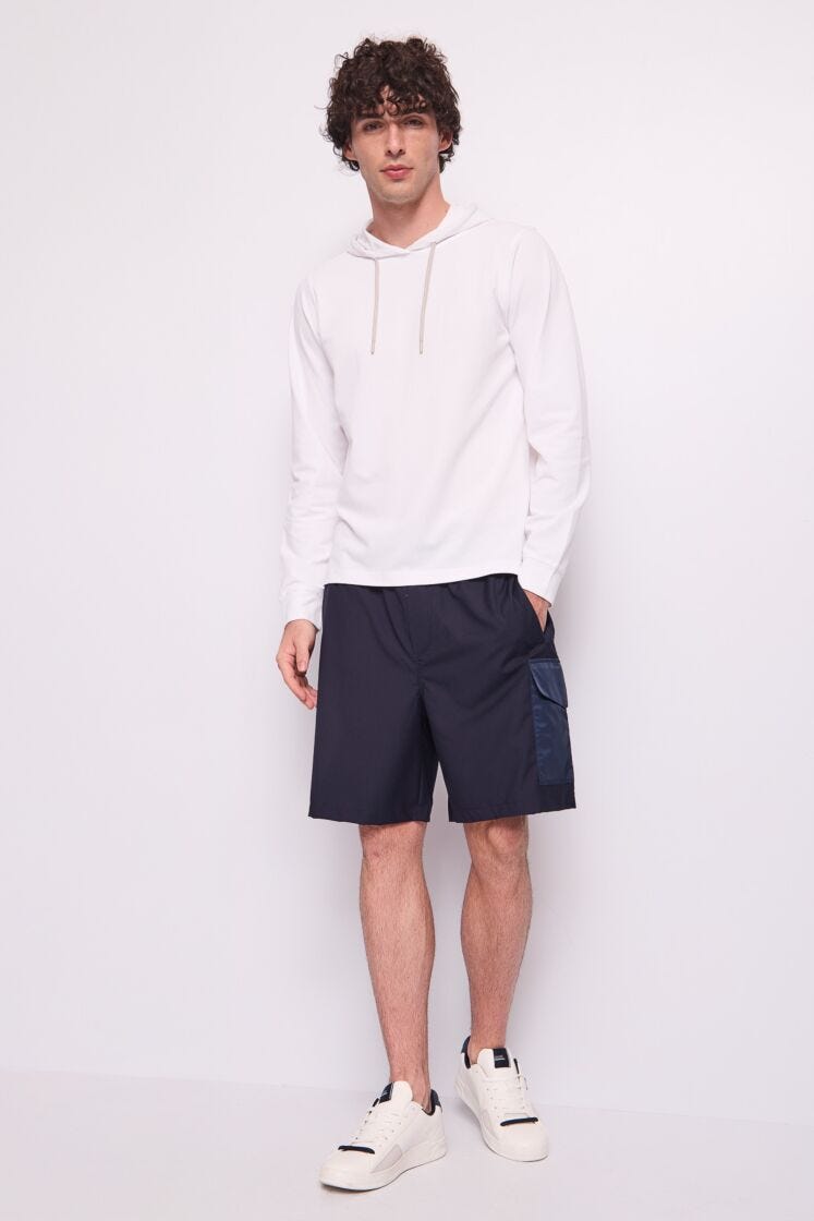 Shorts blu cargo da uomo