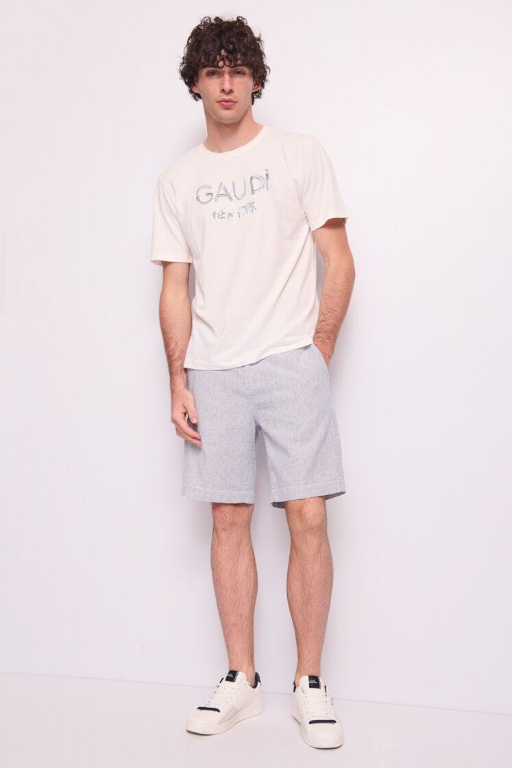 Shorts da uomo in lino e cotone
