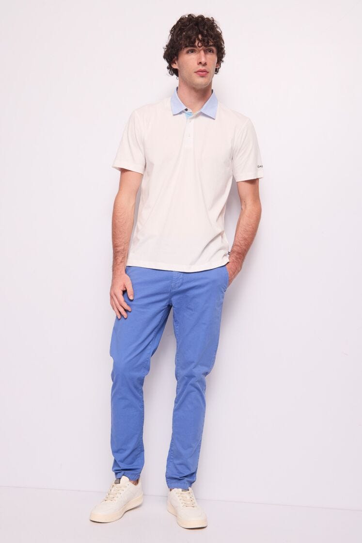 Pantaloni blu da uomo in cotone
