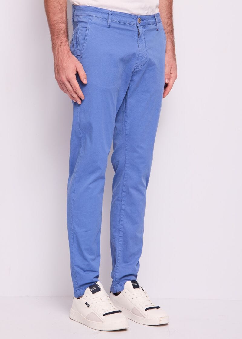 Pantaloni blu da uomo in cotone