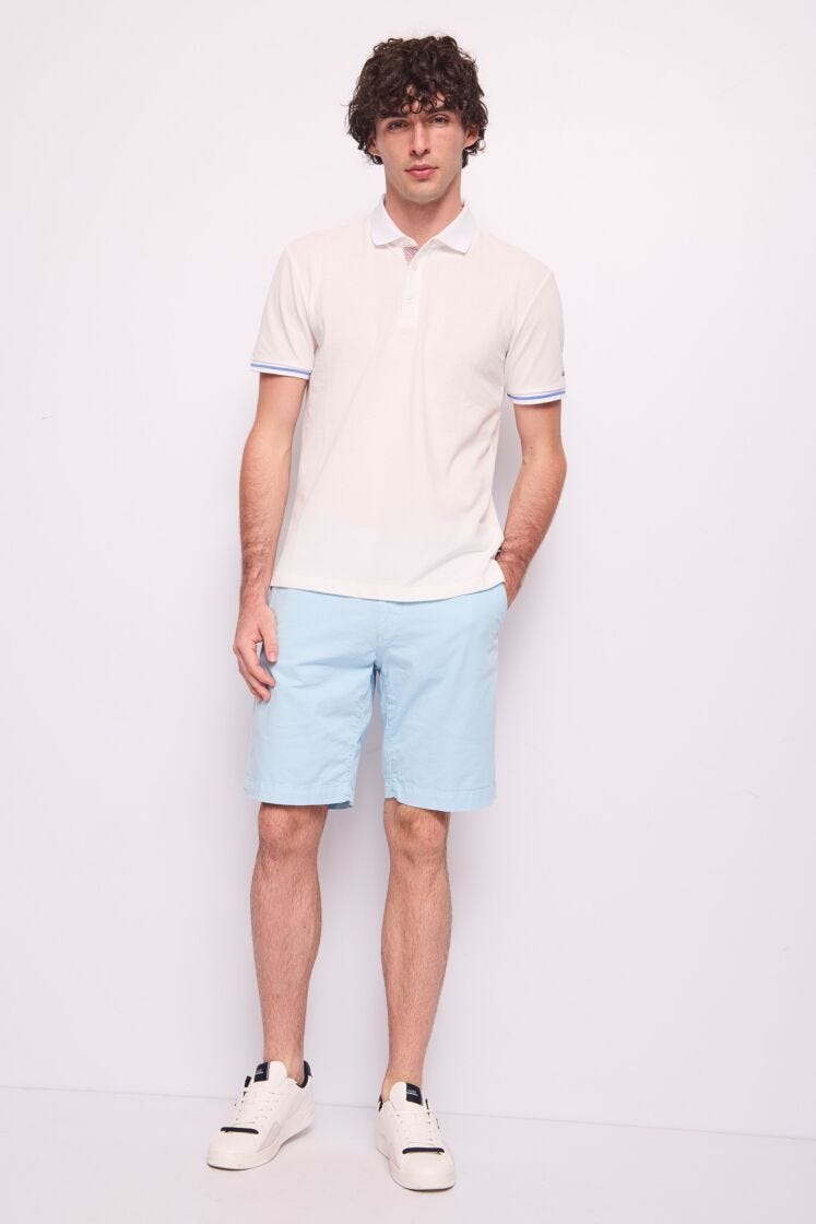 Bermuda bleu clair en coton pour homme