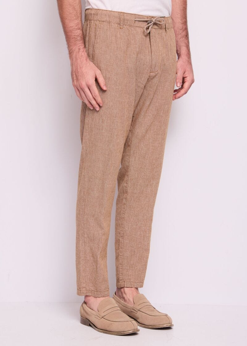 Pantaloni da uomo in lino e cotone