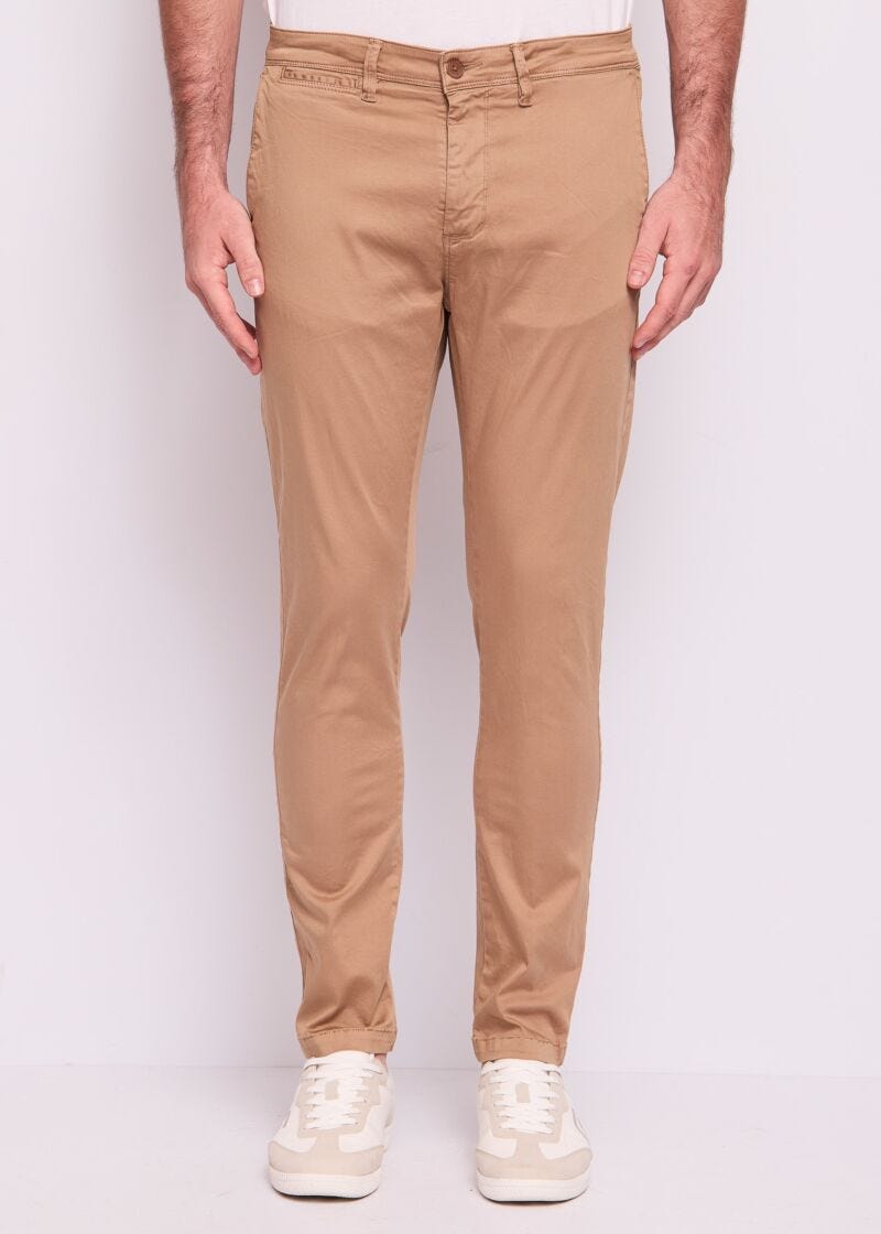 Pantalones marrones de algodón para hombre