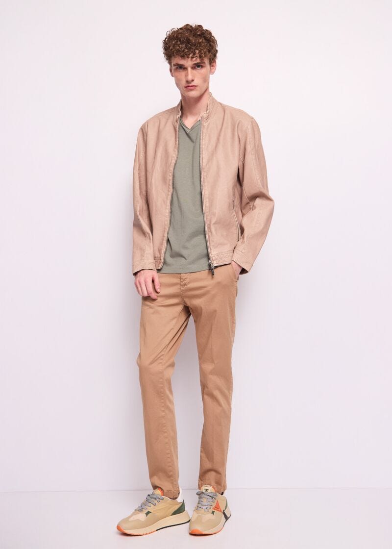 Pantalones marrones de algodón para hombre