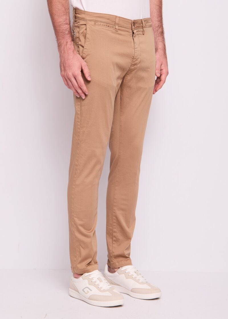 Pantalones marrones de algodón para hombre