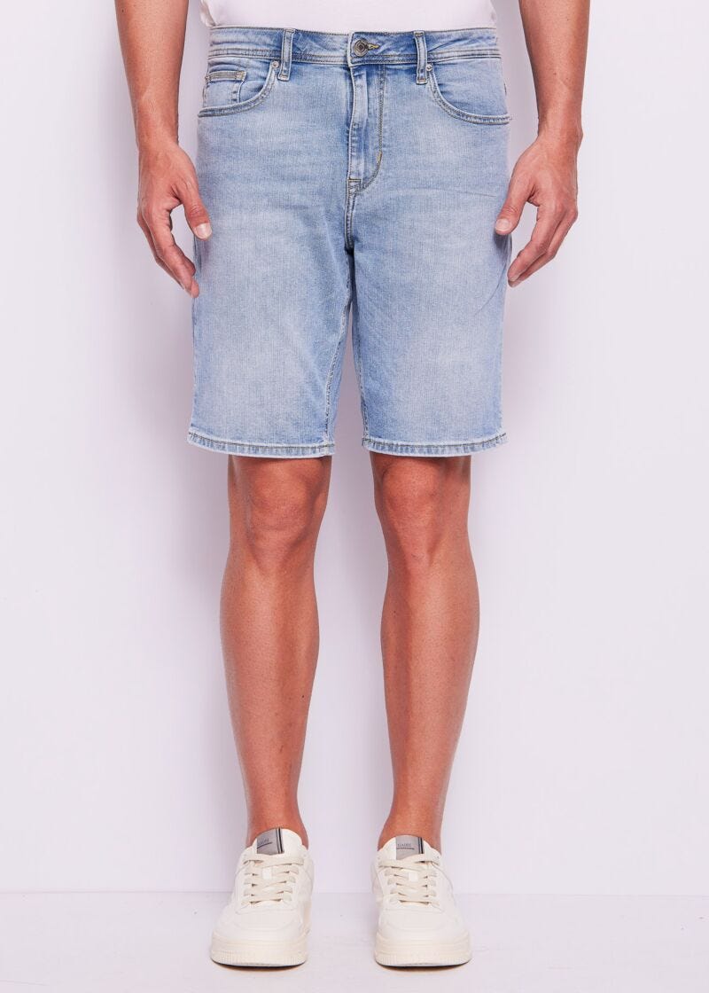 Pantalones cortos en dénim de algodón para hombre