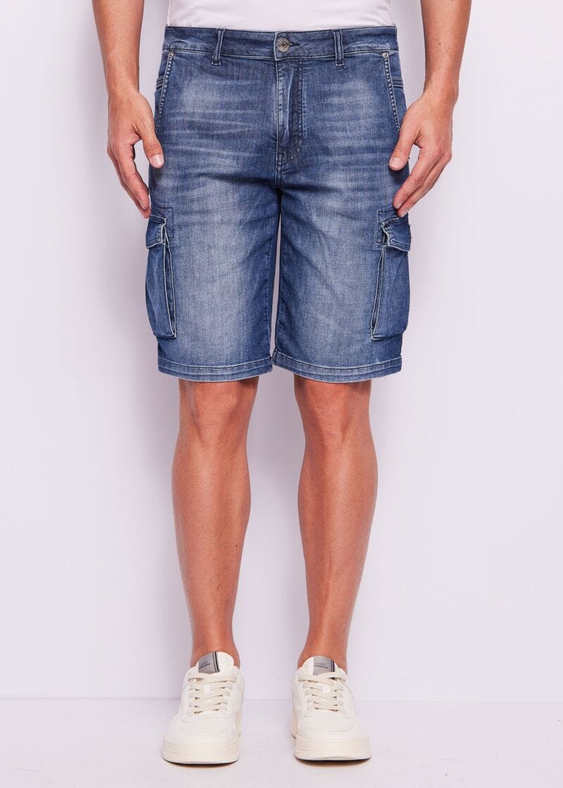 Shorts uomo cargo in denim