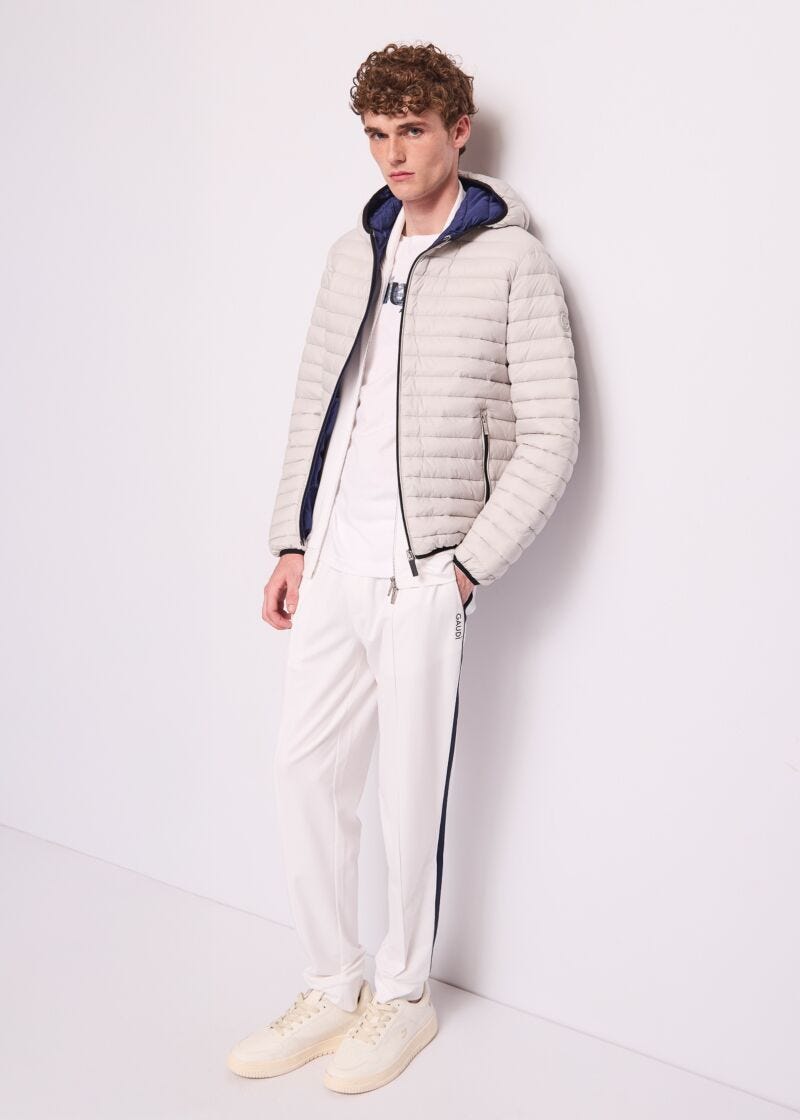 Piumino bianco da uomo in nylon