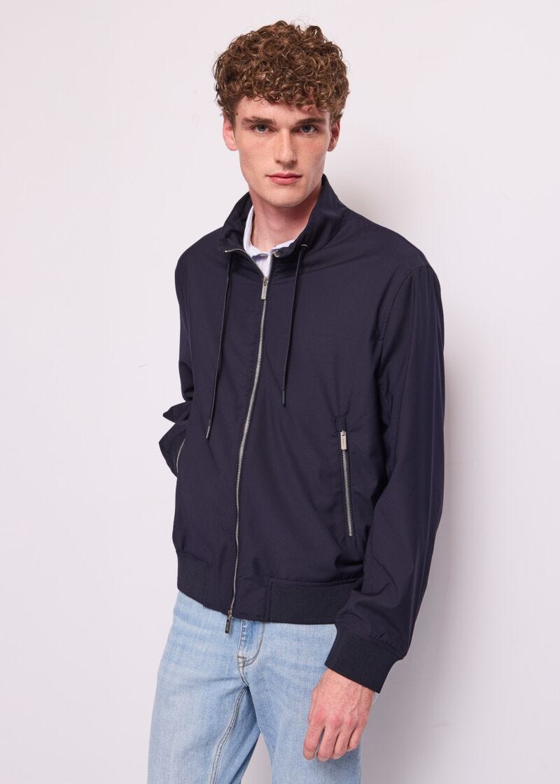 Men's blue jacket with zip