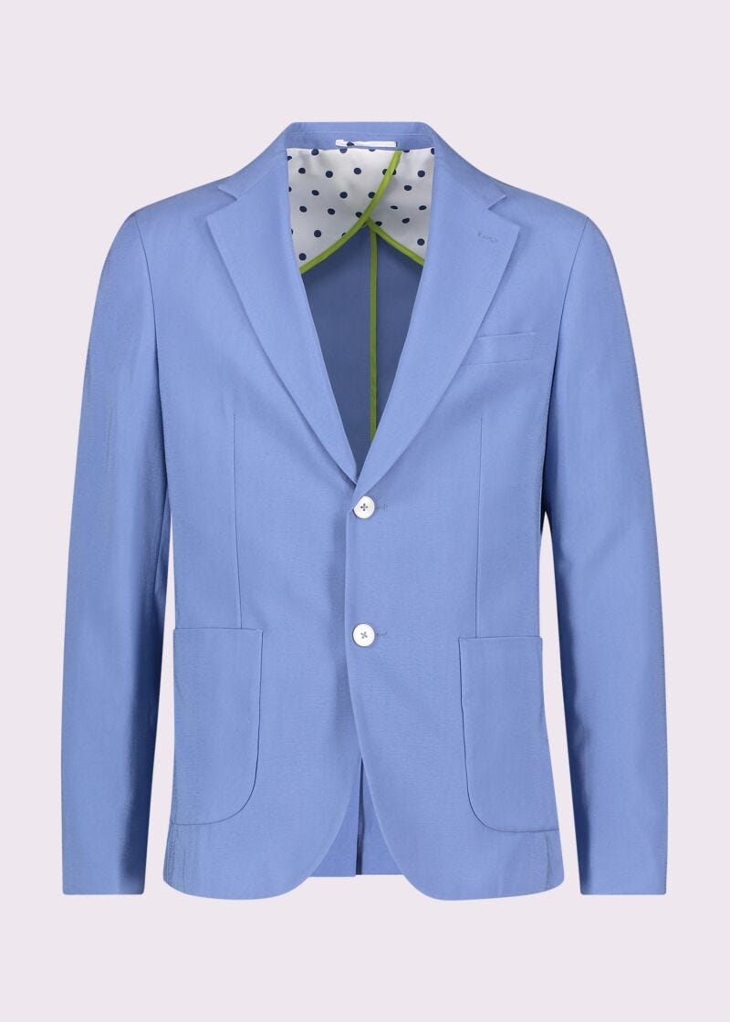 Men's single-breasted light blue blazer