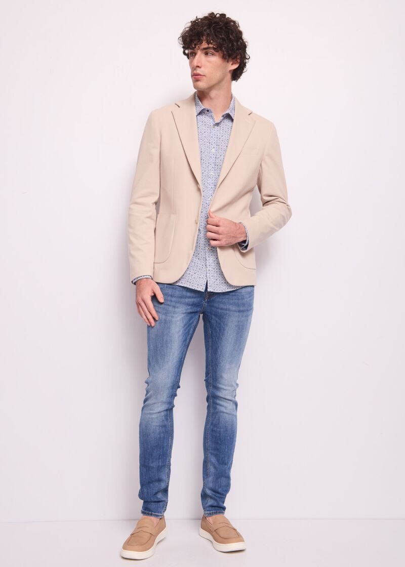 Blazer en mezcla de algodón para hombre